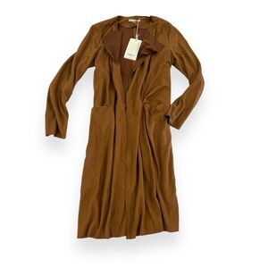 Forever 21 Faux Suede Long Jacket Small NWT